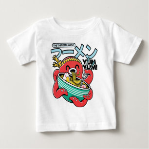 Camiseta De Bebé Pulpo Ramen Más Sabroso – Kawaii Fideos Japoneses