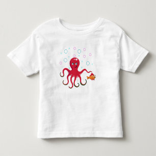 Camiseta De Bebé Pulpo rojo