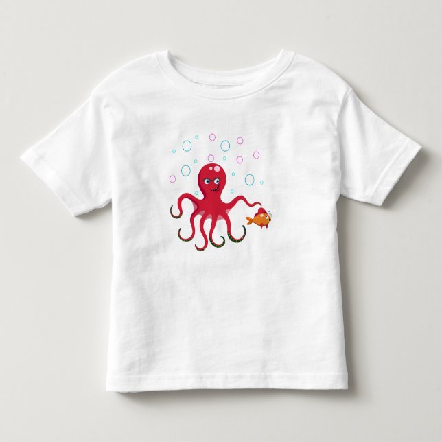 Camiseta De Bebé Pulpo rojo (Anverso)