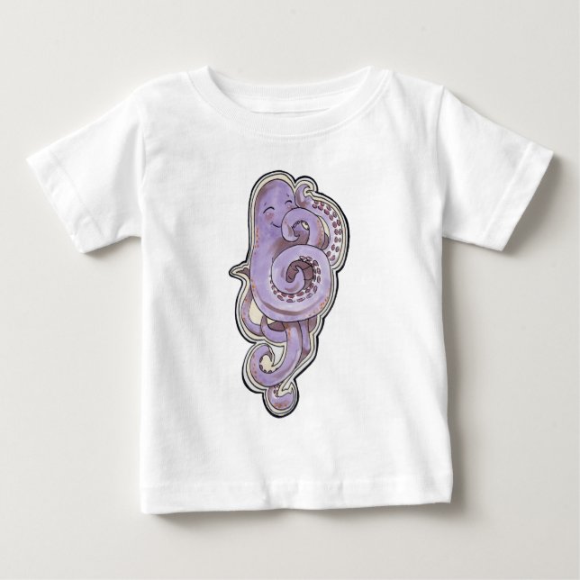 Camiseta De Bebé Pulpo tímido (Anverso)