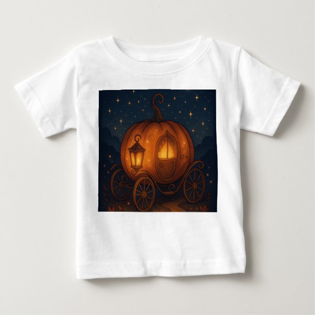Camiseta De Bebé Pumpkin Carriage Dreams – Fairy Tale Halloween Kid (Anverso)