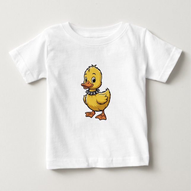Camiseta De Bebé Punk Duckling – Funny Rebel Animal Art (Anverso)