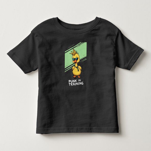Camiseta De Bebé Punk in Training – Cute Punk Duck CartoonT-Shirt (Anverso)