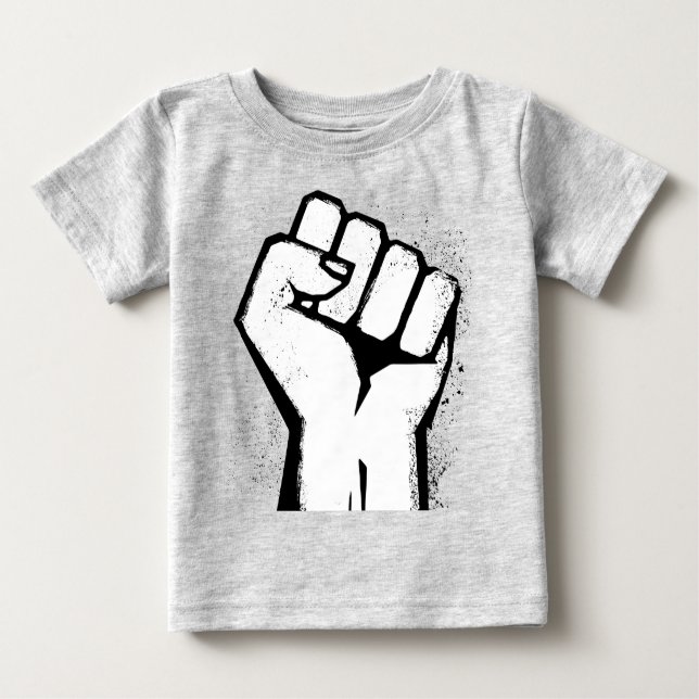 Camiseta De Bebé Puño blanco de protesta (Anverso)