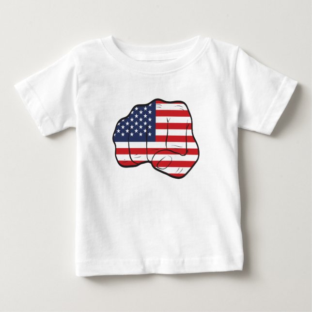 Camiseta De Bebé Puño de bandera estadounidense (Anverso)