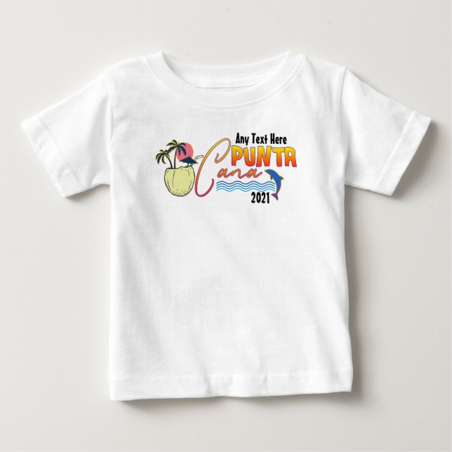 Camiseta De Bebé Punta Cana Vacation Beach Personalizado en Materia (Anverso)