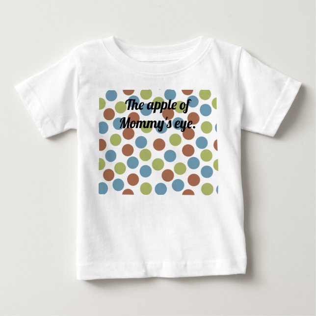 Camiseta De Bebé Puntos azules, verdes y marrones (Anverso)