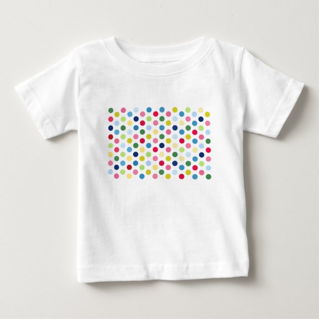 Camiseta De Bebé Puntos de la polka arcoiris (Anverso)