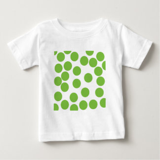 Camiseta De Bebé Puntos grandes del verde de guisante en blanco