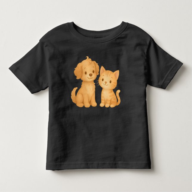 Camiseta De Bebé Puppy and Kitten Friends T-Shirt (Anverso)
