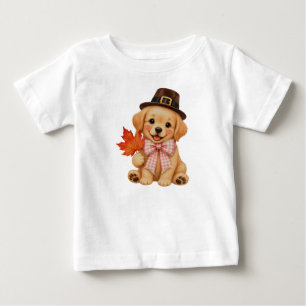 Camiseta De Bebé Puppy de Retriever Dorado a la Acuarela Felpa