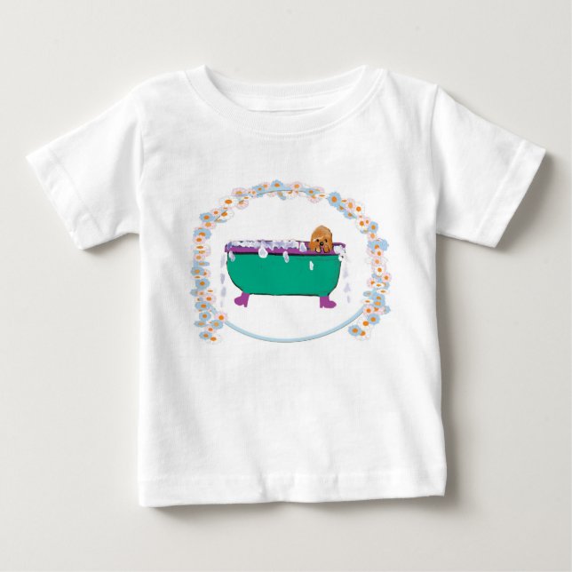 Camiseta De Bebé Puppy In The Tub (Anverso)