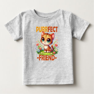 Camiseta De Bebé Purfect Friend pun Cute naranja gato gatito person