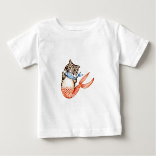 Camiseta De Bebé Purmaid Cat Mermaid