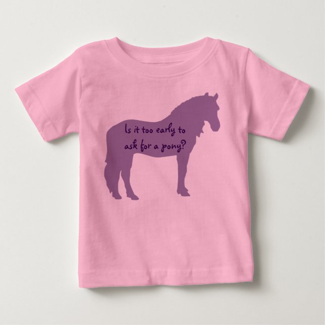 Camiseta De Bebé Purple Baby Wants Pony (Anverso)