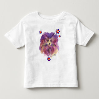 CAMISETA DE BEBÉ PURPLE KITTEN, KITTY CAT RETRAIT, COLORIDAS PATAS