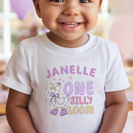 Camiseta De Bebé Purple One Silly Goose - Retro Girl First Birthday