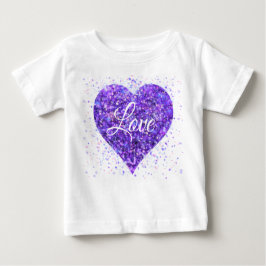 Camiseta De Bebé Púrpura lentejuelas, amor al graffiti valentina