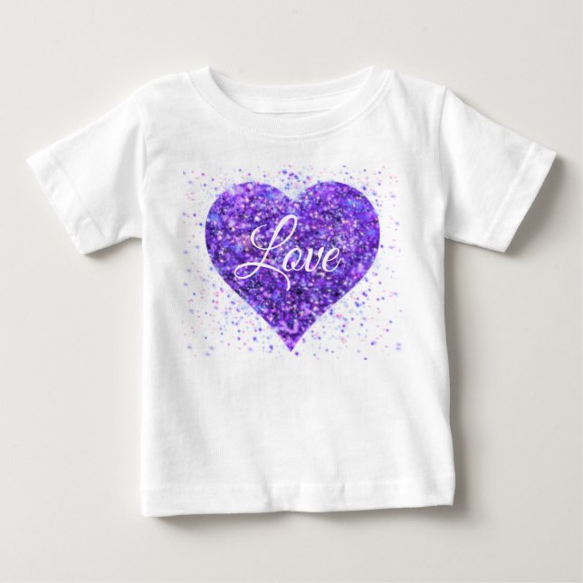 Camiseta De Bebé Púrpura lentejuelas, amor al graffiti valentina (Anverso)