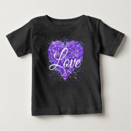 Camiseta De Bebé Púrpura lentejuelas, amor al graffiti valentina