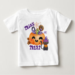 Camiseta De Bebé Púrpura o trata con calabaza y tratamiento