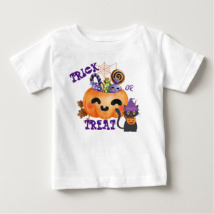 Camiseta De Bebé Púrpura o trata con calabaza y tratamiento