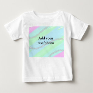 Camiseta De Bebé Purpurina azul rosa verde brillante color pastel a