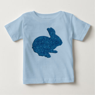 Camiseta De Bebé Purpurina azul Silhouette Easter Bunny Shirt