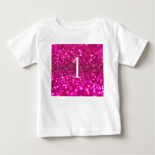 Camiseta De Bebé Purpurina espumoso Rosa Primer glamour chica de cu