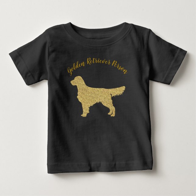 Camiseta De Bebé Purpurina Golden Retriever (Anverso)