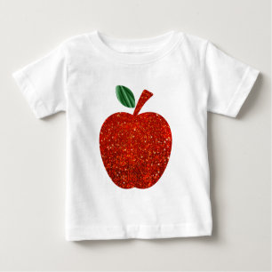 Camiseta De Bebé Purpurina rojo Apple