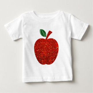 Camiseta De Bebé Purpurina rojo Apple