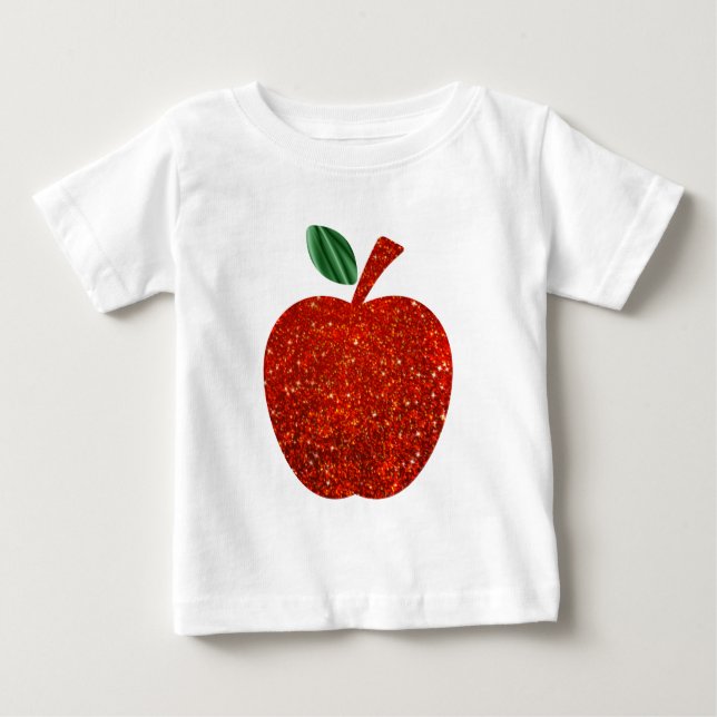 Camiseta De Bebé Purpurina rojo Apple (Anverso)