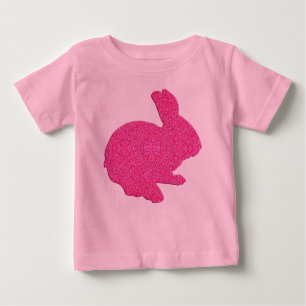 Camiseta De Bebé Purpurina rosa Silhouette Easter Bunny Shirt