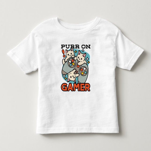Camiseta De Bebé Purr on Gamer - Diseño de juegos para gatos (Anverso)