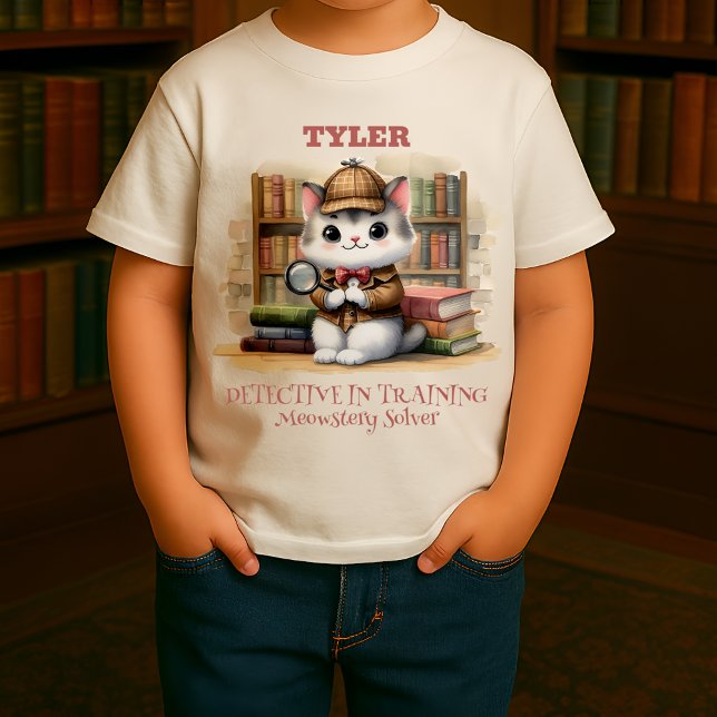 Camiseta De Bebé Purrlock Holmes Bookish Toddler (Purrlock Kitten in situ front toddler t-shirt)