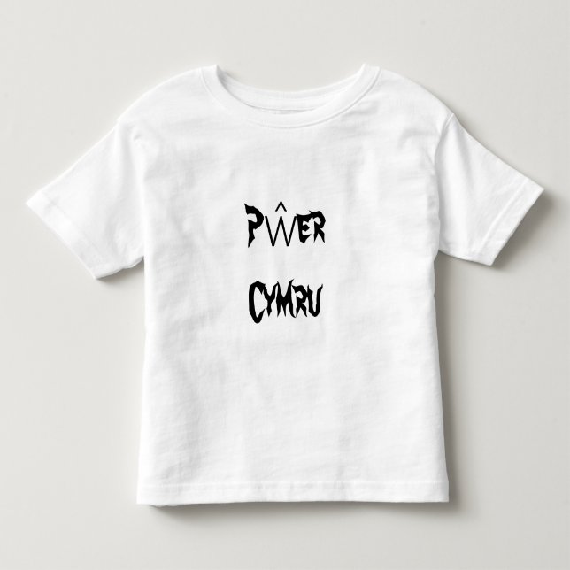 Camiseta De Bebé Pŵer Cymru, poder Galés en Galés (Anverso)