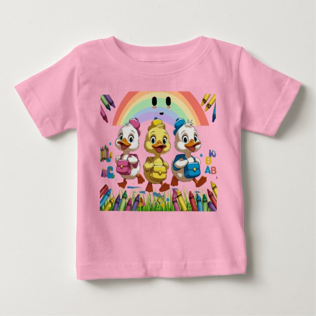 Camiseta De Bebé "Quacking into Kindergarten!" – Cute Duck Back-to- (Anverso)