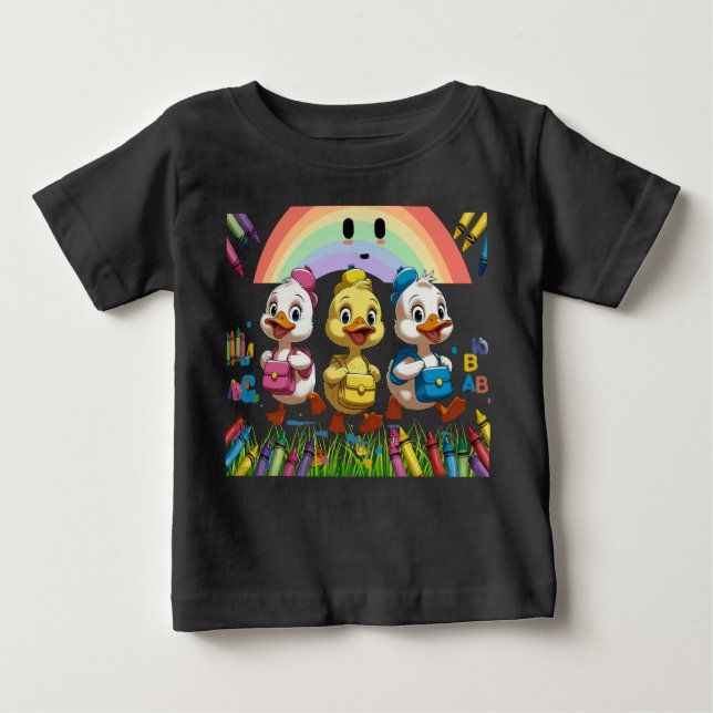 Camiseta De Bebé "Quacking into Kindergarten!" – Cute Duck Back-to- (Anverso)