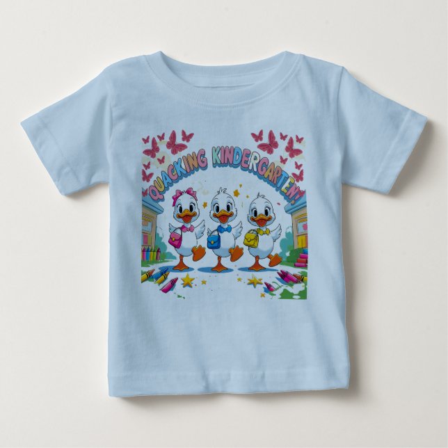 Camiseta De Bebé "Quacking Kindergarten – Cute Duck Back-to-School  (Anverso)