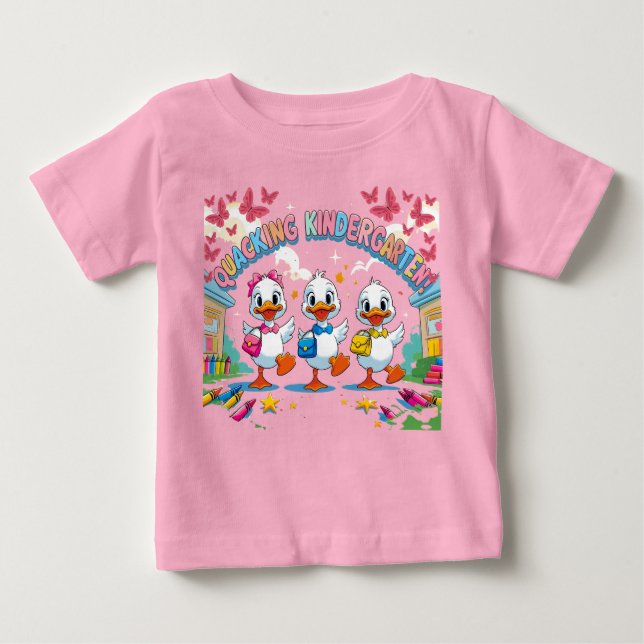 Camiseta De Bebé "Quacking Kindergarten – Cute Duck Back-to-School  (Anverso)