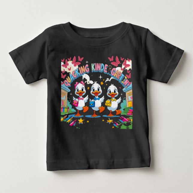 Camiseta De Bebé "Quacking Kindergarten - Cute pato de vuelta a la  (Anverso)