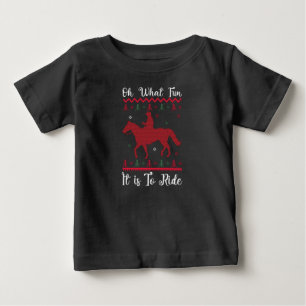 Camiseta De Bebé Qué divertido es montar a caballo en Navidad