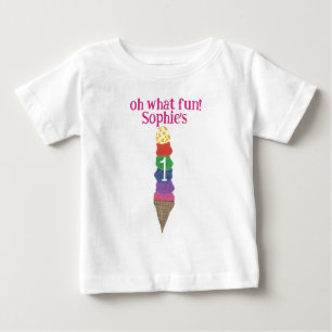 Camiseta De Bebé ¡Qué divertido! Helado personalizado para el prime
