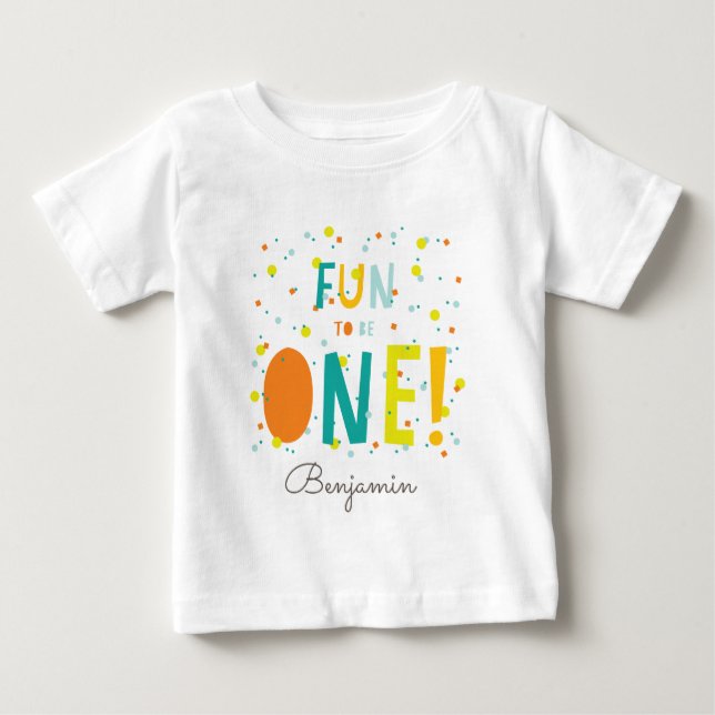 Camiseta De Bebé Qué divertido ser UNO Fiesta de Cumpleaños de 1er  (Anverso)