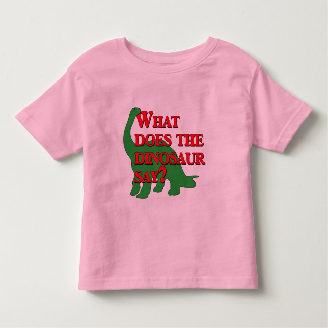Camiseta De Bebé ¿Qué hace el dinosaurio dice? (Anverso)