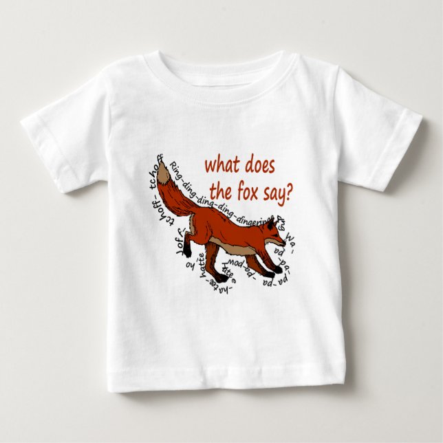 Camiseta De Bebé ¿Qué hace el zorro dice? (Anverso)
