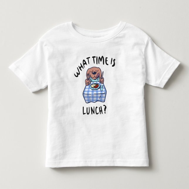 Camiseta De Bebé ¿Qué hora es el almuerzo (Anverso)