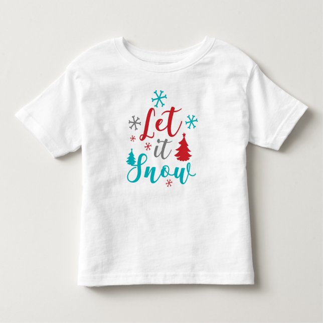 Camiseta De Bebé Que nieve, copos de nieve, árboles, Navidades, nav (Anverso)
