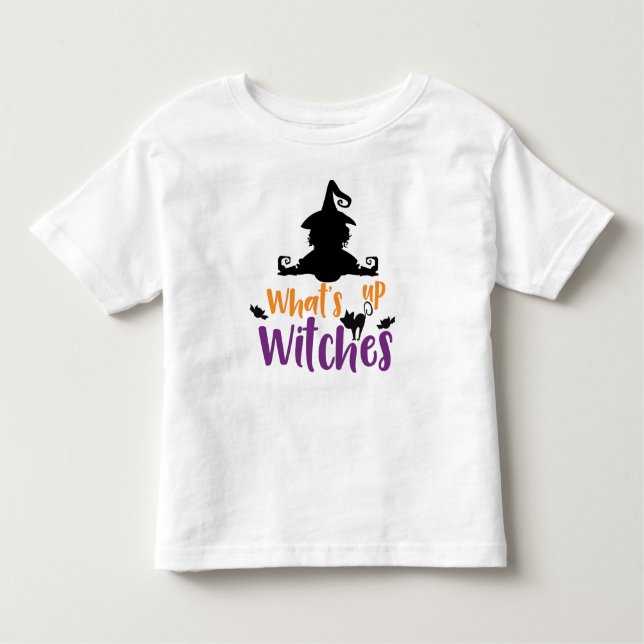 Camiseta De Bebé Qué pasa con las brujas, brujas, gatos, murciélago (Anverso)